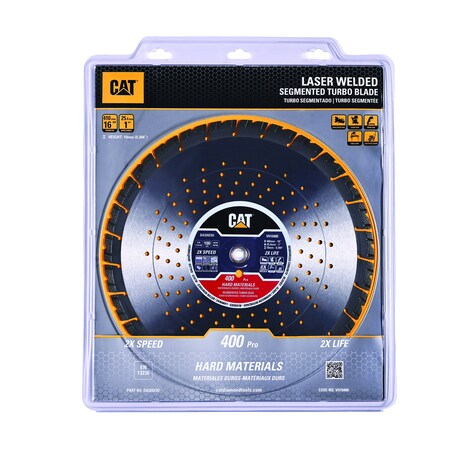 Caterpillar 400 Pro 10mm Laser Welded Hard Materials Diamond Blade 16-In - 400mm DA32023U